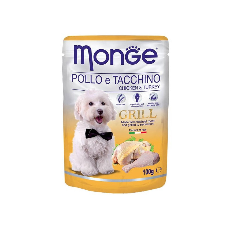 MONGE Grill Bocconcini con Pollo e Tacchino 100 gr. - 