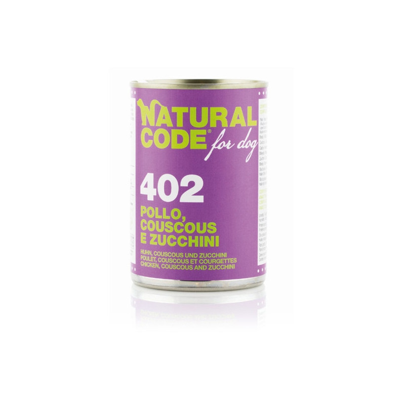 NATURAL CODE For Dog 402 Pollo, Couscous e Zucchini 400 gr. - 