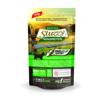 STUZZY DOG Monoprotein Grain & Gluten Free mit frischem Kalbfleisch und Mangold 150 gr.