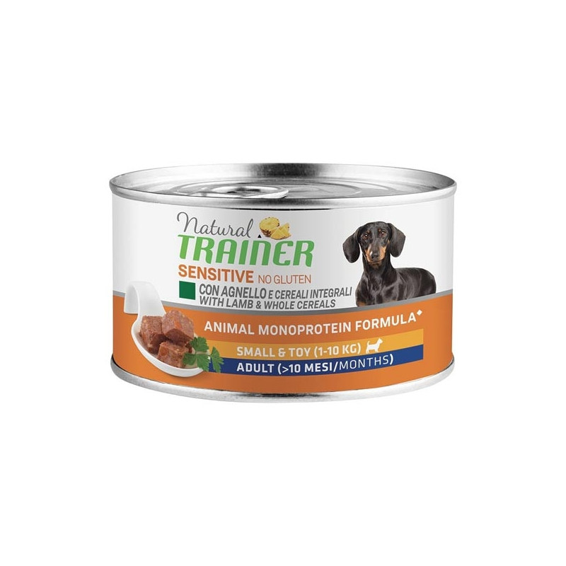 TRAINER Natural Sensitive No Gluten Small & Toy Adult con Agnello e Cereali Integrali 150 gr. - 