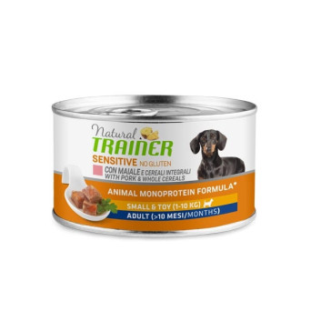 TRAINER Natural Sensitive No Gluten Small & Toy Adult con Maiale e Cereali Integrali 150 gr.