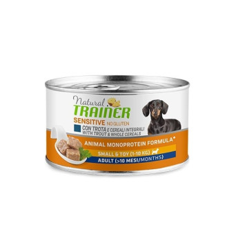 TRAINER Natural Sensitive No Gluten Small & Toy Adult con Trota e Cereali Integrali 150 gr.