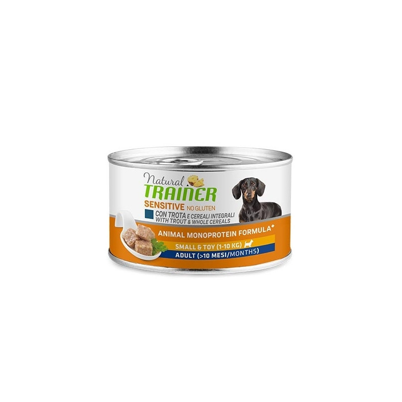 TRAINER Natural Sensitive No Gluten Small & Toy Adult con Trota e Cereali Integrali 150 gr. - 