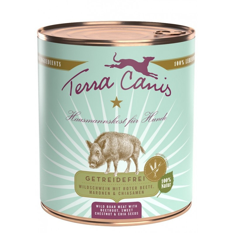 TERRA CANIS Grain Free Cinghiale con barbabietola, castagna dolce e semi di chia 800 gr. - 