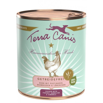 TERRA CANIS Grain Free Pollo con pastinaca, dente di leone e camomilla 800 gr.