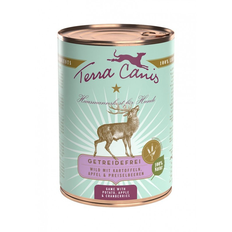 TERRA CANIS Grain Free Selvaggina con patate, mela e mirtilli rossi 400 gr. - 