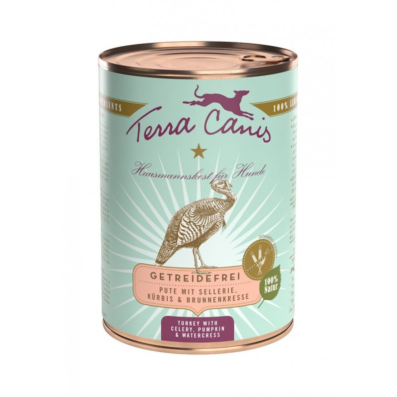 TERRA CANIS Grain Free Tacchino con sedano, zucca e crescione d'acqua 400 gr. - 