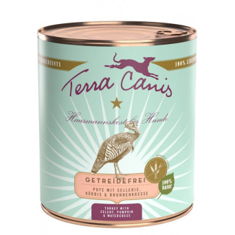 TERRA CANIS Grain Free Tacchino con sedano, zucca e crescione d'acqua 800 gr.