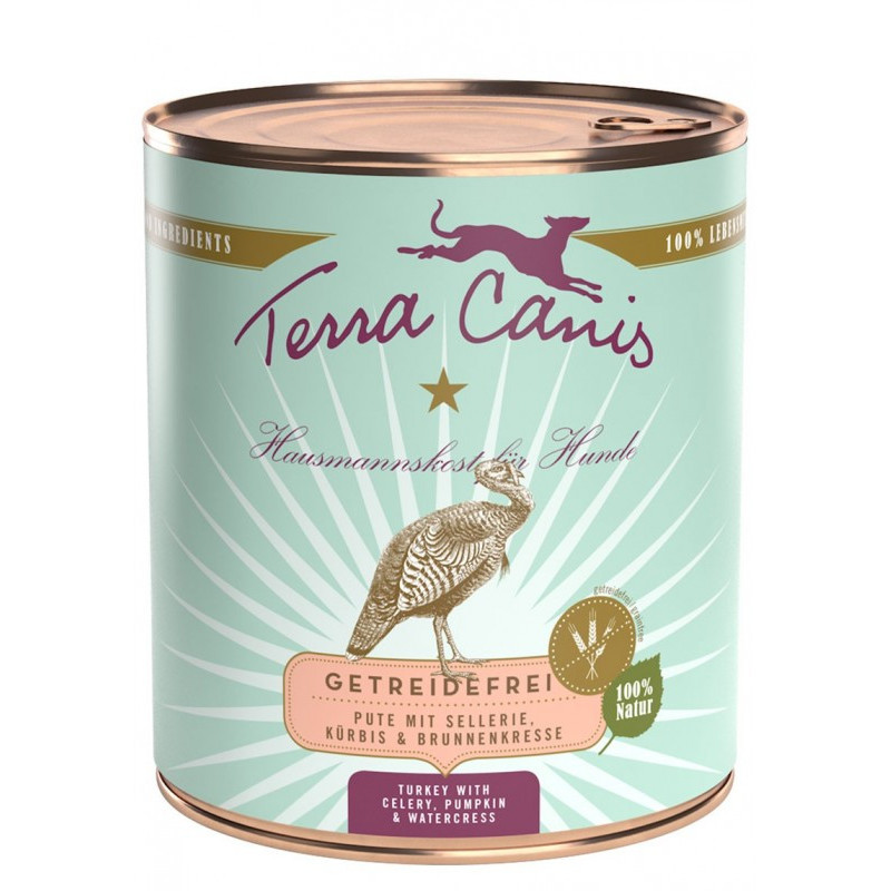 TERRA CANIS Grain Free Tacchino con sedano, zucca e crescione d'acqua 800 gr. - 