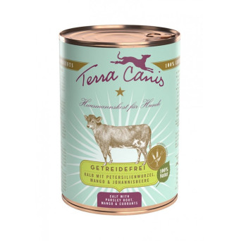 TERRA CANIS Grain Free Vitello con radice di prezzemolo, mango e ribes 12 x 400 gr. - 