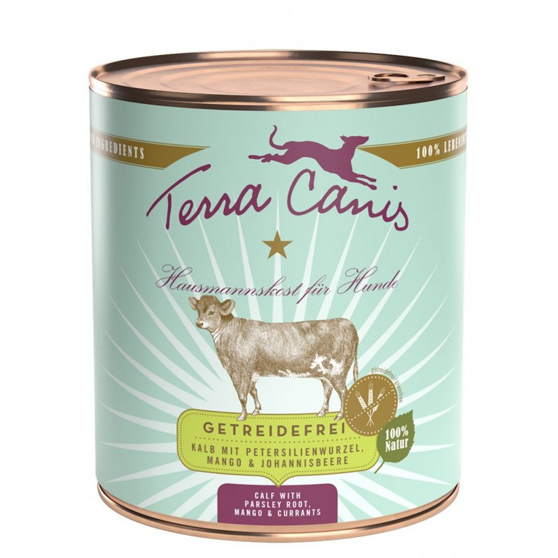 TERRA CANIS Grain Free Vitello con radice di prezzemolo, mango e ribes 800 gr. - 