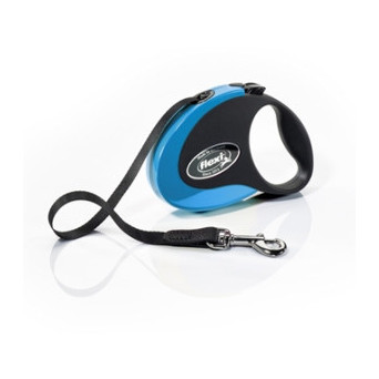 FLEXI Leash Collection Schwarz / Blau mit 3 m Gurtband. Größe S