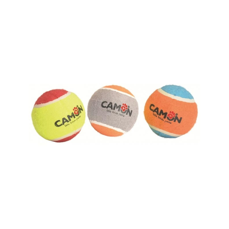 CAMON Palla da Tennis Colorata in Gomma Piena 6,20 cm. - 