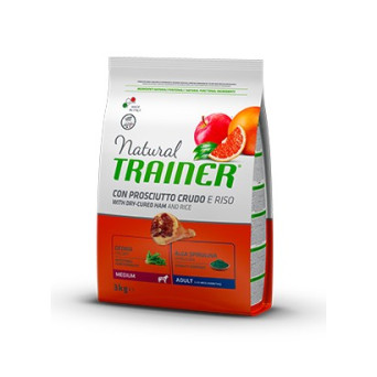 TRAINER Natural Adult Medium con Prosciutto Crudo e Riso da 12 Kg - 