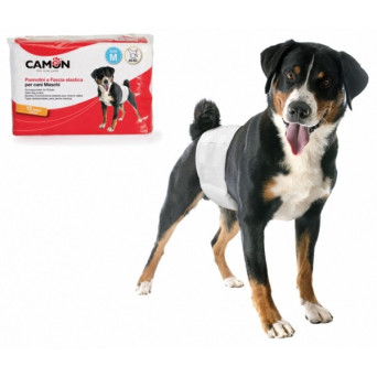 CAMON Pannolini a Fascia Elastica per Cani Maschi 30/46 cm. - 