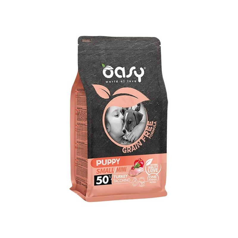 OASY Grain Free Puppy Small&Mini con Tacchino 800 gr. - 