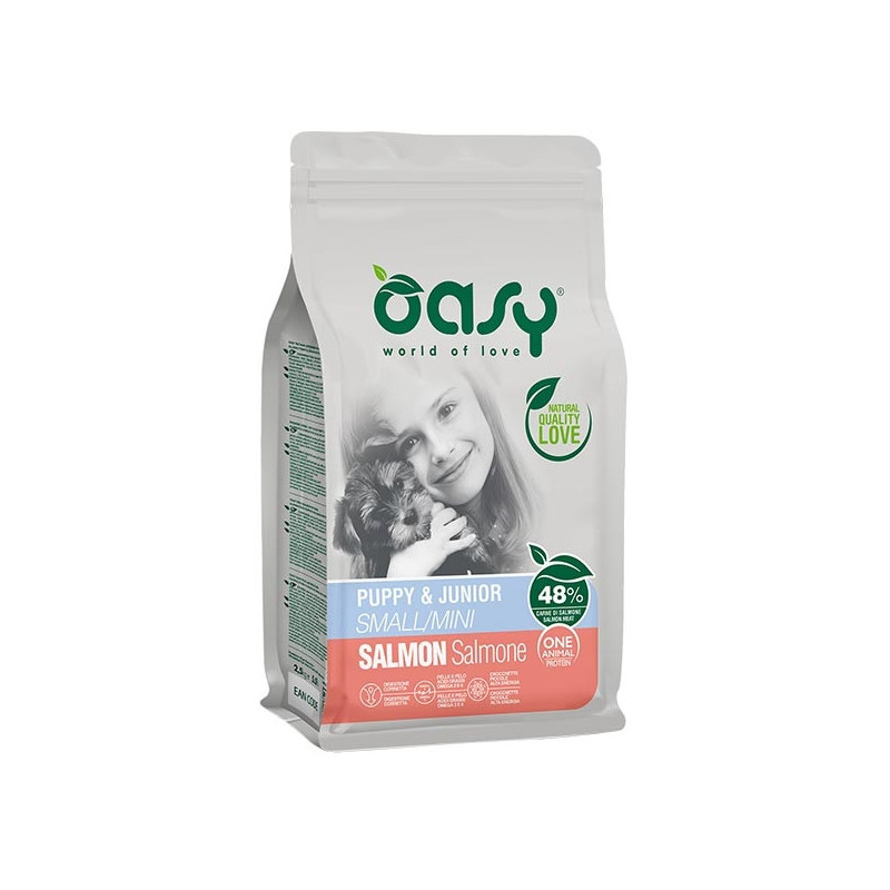 OASY One Animal Protein Puppy&Junior Small&Mini con Salmone 2,5 kg. - 