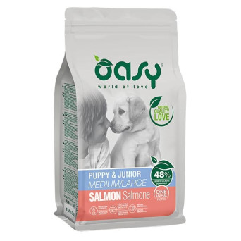 OASY One Animal Protein Puppy & Junior Medium & Large mit Lachs 12 kg.