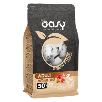 OASY Grain Free Adult Medium&Large con Agnello 2,5 kg.