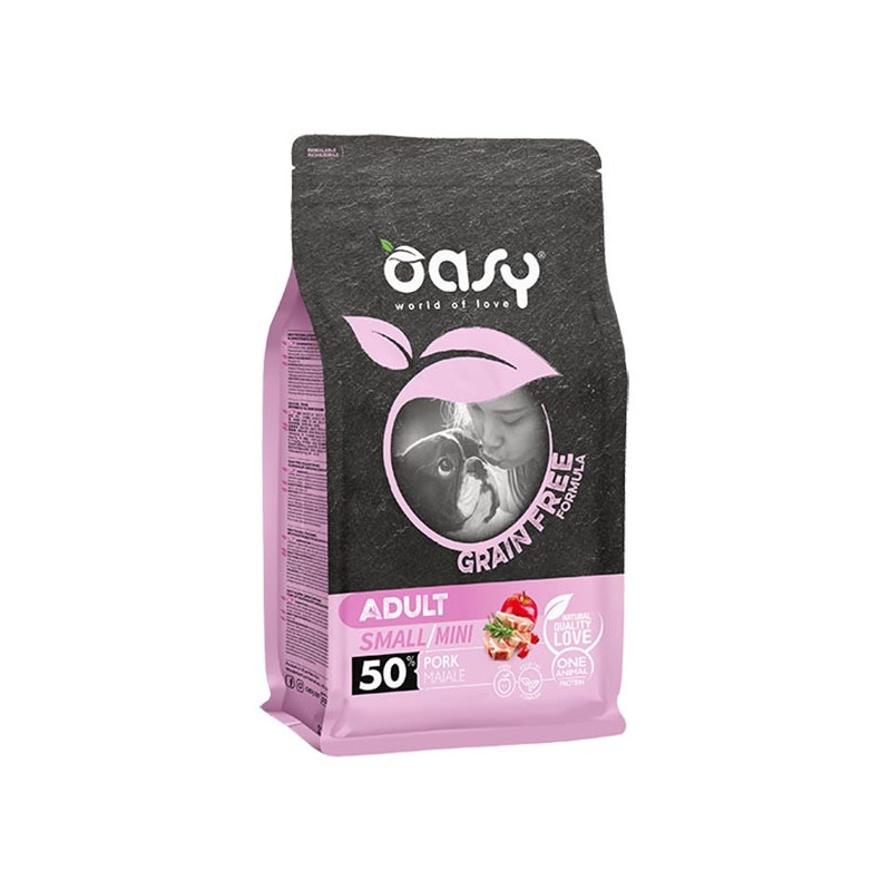 OASY Grain Free Adult Small&Mini con Maiale 800 gr. - 