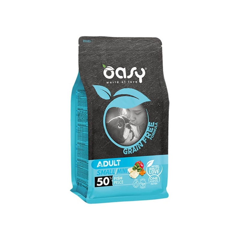 OASY Grain Free Adult Small&Mini con Pesce 800 gr. - 