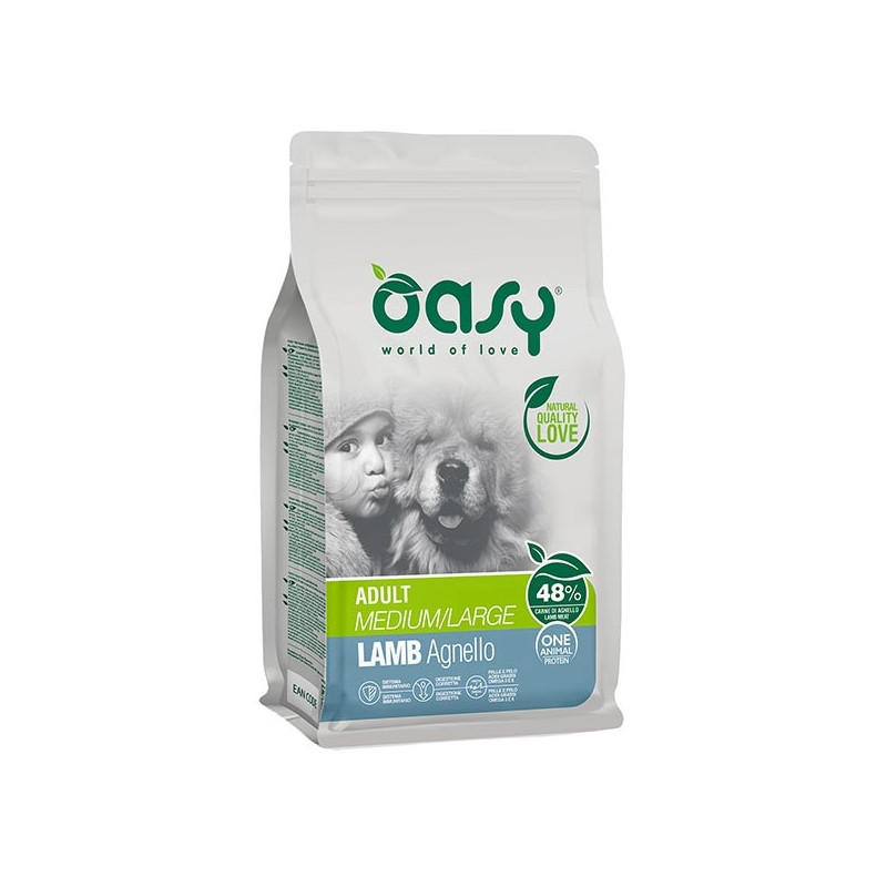 OASY One Animal Protein Adult Medium&Large con Agnello 12 kg. - 