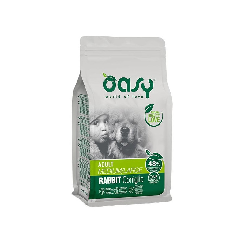 OASY One Animal Protein Adult Medium&Large con Coniglio 2,5 kg. - 