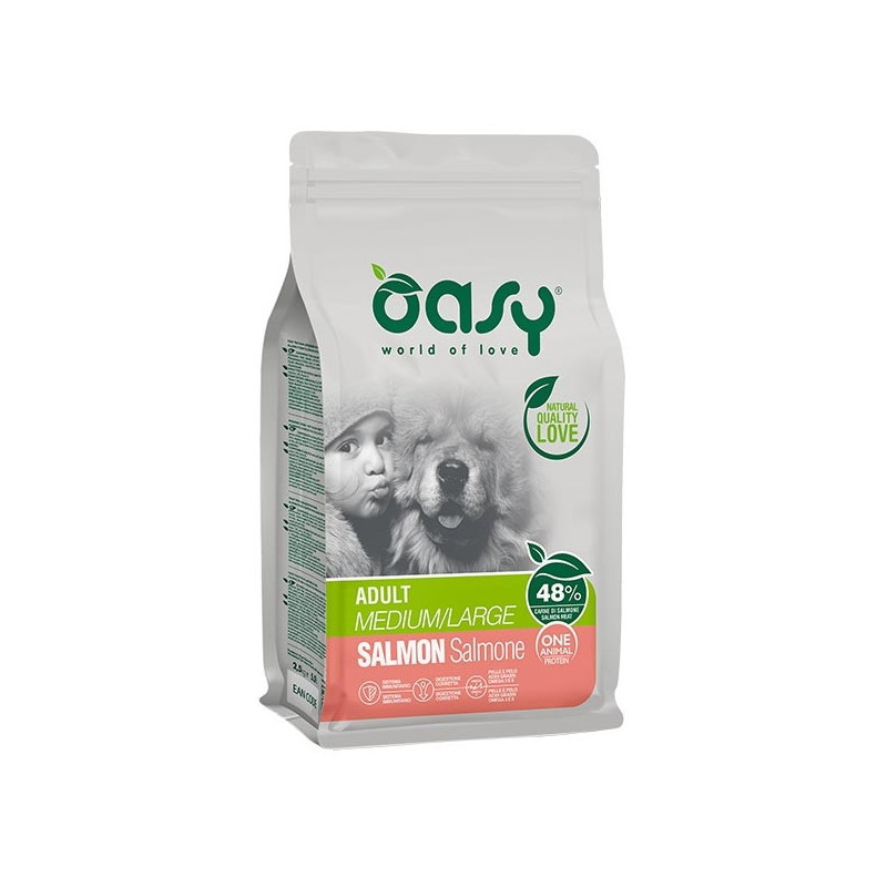 OASY One Animal Protein Adult Medium&Large con Salmone 12 kg. - 