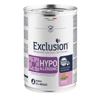 EXCLUSION Diet Hypoallergenic Puppy&Junior Maiale e Piselli 12x 200 gr. - 