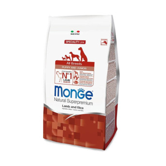 MONGE Natural Superpremium All Breeds Puppy & Junior Agnello e Riso 12 kg