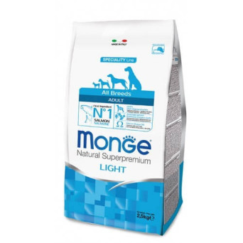 Monge  Adult Light con Salmone e Riso da 12 Kg All Breeds - 