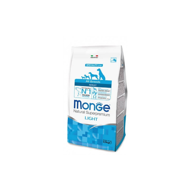 Monge  Adult Light con Salmone e Riso da 12 Kg All Breeds - 