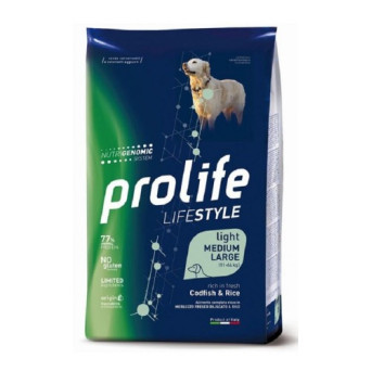 PROLIFE Life Style Adult Light Merluzzo e Riso Medium/Large 12 kg.