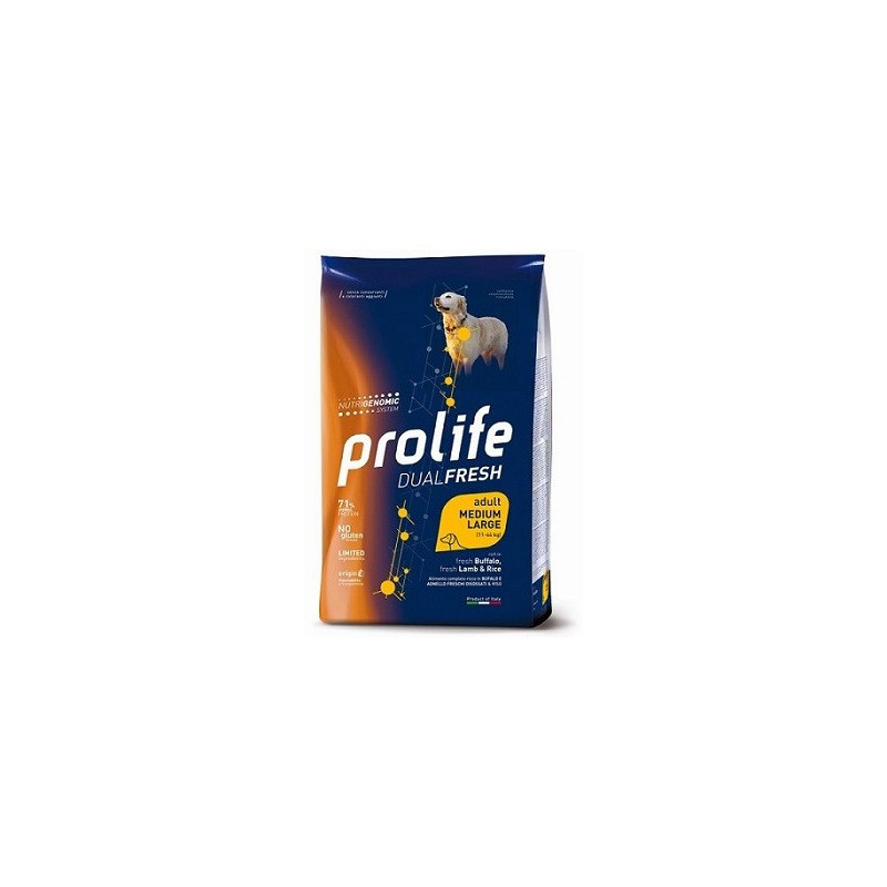 PROLIFE Dual Fresh Adult Bufalo, Agnello e Riso 12 kg. - 