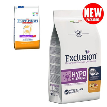 EXCLUSION Diet Hypoallergenic Medium/Large Breed Anatra e Patate 2 kg. - 