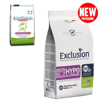 EXCLUSION Diet Hypoallergenic Medium/Large Breed Insetti e Piselli 12 kg. - 