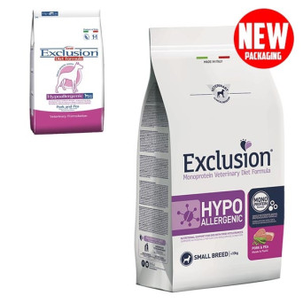 EXCLUSION Diet Hypoallergenic Small Breed Pork and Peas 800 gr.