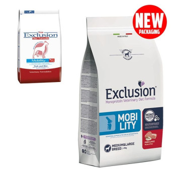 EXCLUSION Diet Mobility Medium / Large Breed Pork and Rice 2 kg.