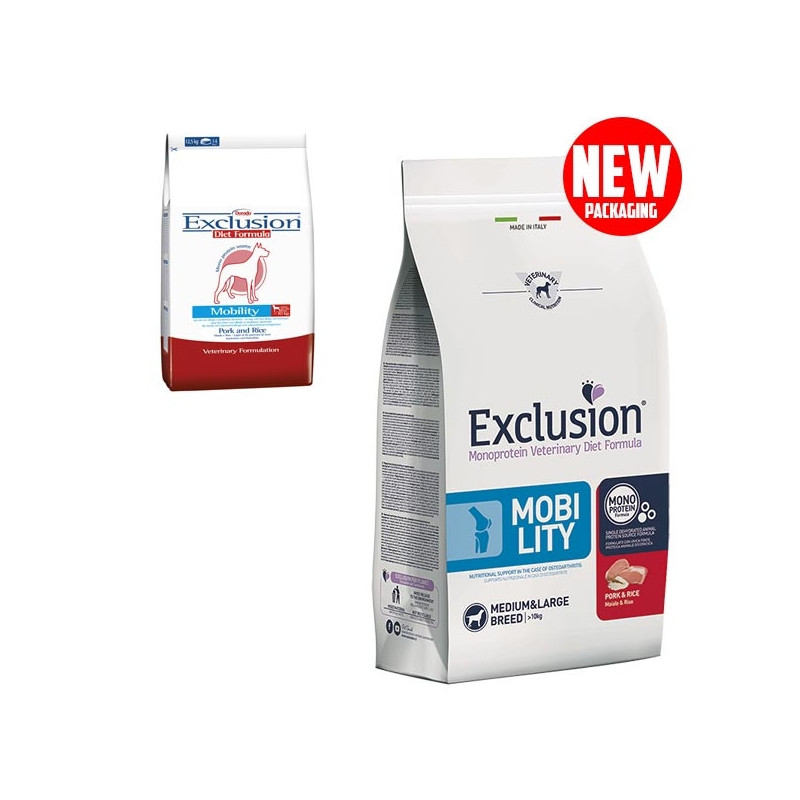 EXCLUSION Diet Mobility Medium/Large Breed Maiale e Riso 12 kg. - 