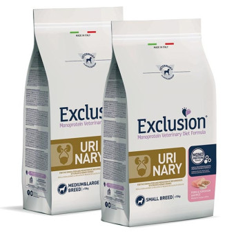 EXCLUSION Diet Urinary Adult Small Breed con Maiale, Sorgo e Riso 2 kg. - 