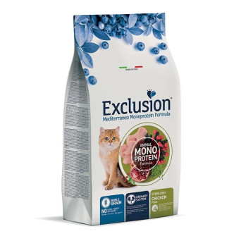 EXCLUSION Mediterraneo Monoprotein Sterilized Adult All Breeds Chicken 300 gr.