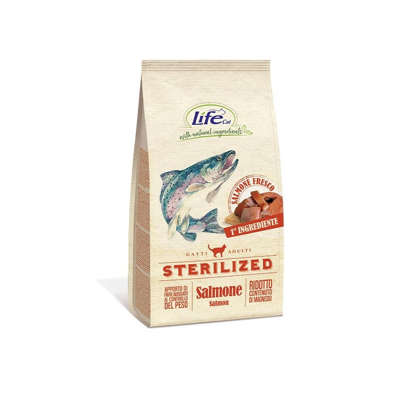 LIFE PET CARE Natural Ingredients Adult Sterilized con Salmone 7,5 kg. - 