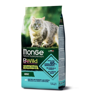 MONGE BWild Adult Paté Terrine Merluzzo con Ortaggi 1,50 kg.