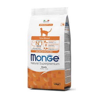 MONGE Natural Superpremium sterilisiertes Monoprotein mit Ente 10 kg.