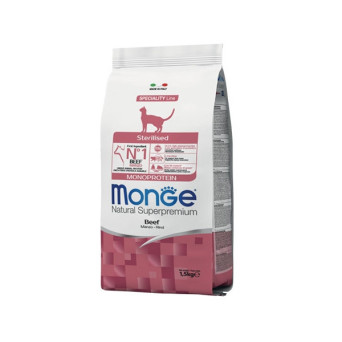 MONGE Natural Superpremium Sterilised Monoprotein con Manzo 1,50 kg.