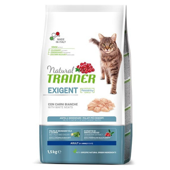 TRAINER Natural Cat Exigent Adult con Carni Bianche 1,5 kg.