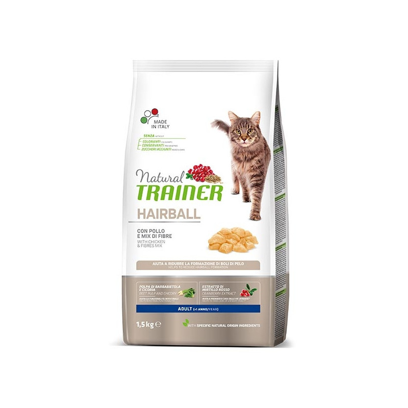 TRAINER Natural Cat Hairball Adult con Pollo 1,5 kg. - 