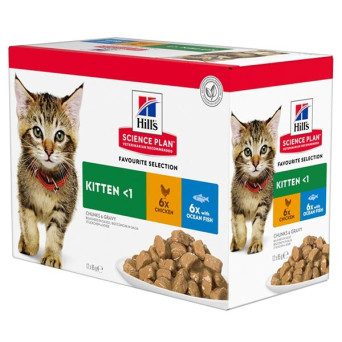 HILL'S Science Plan Kitten Multigusto con Pollo e Pesce Oceanico 12x85 gr. - 