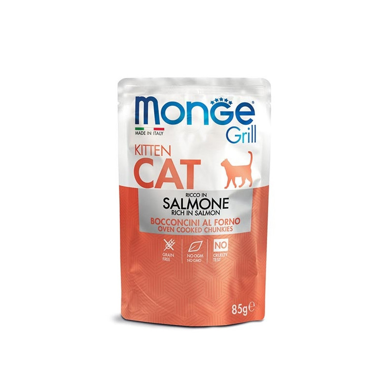 MONGE Grill Kitten Bocconcini in Jelly Ricco in Salmone 85 gr. - 