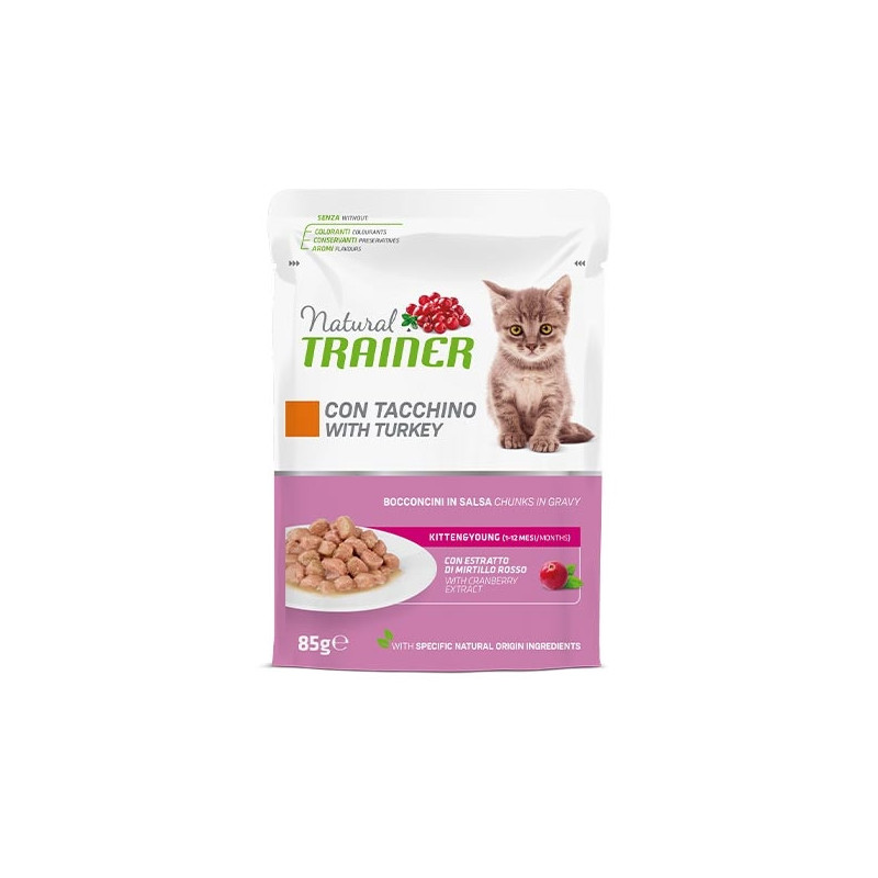 TRAINER Natural Kitten & Young con Tacchino 85 gr. - 